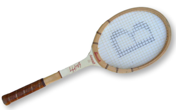 Bancroft Billie Jean King Autograph Wooden Tennis Racquet Decor with Wooden Brace - Image 7