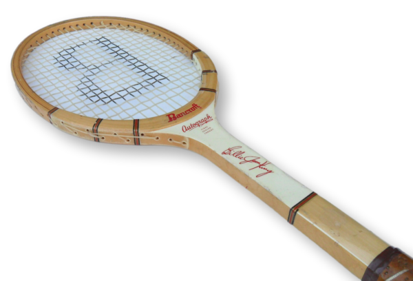 Bancroft Billie Jean King Autograph Wooden Tennis Racquet Decor with Wooden Brace - Image 4