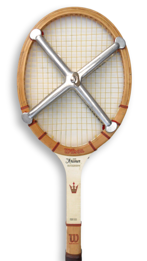 Wilson Jack Kramer Autograph Wooden Tennis Racquet with Metal Brace and Cover - Image 7