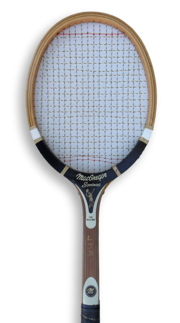 Wooden Tennis Racquet Decor MacGregor Speedwood with Wooden Press Brace - Image 7