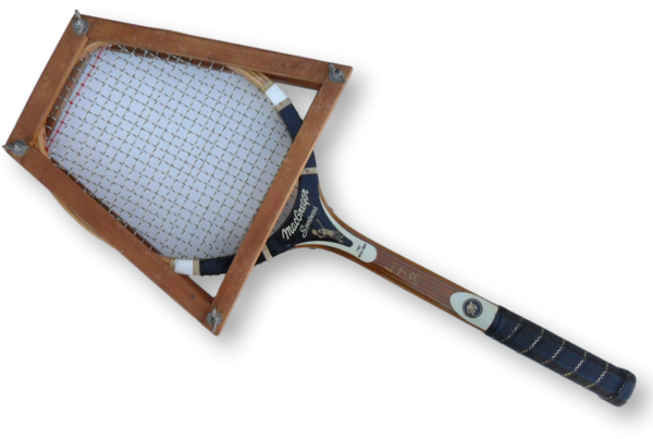 Wooden Tennis Racquet Decor MacGregor Speedwood with Wooden Press Brace - Image 9