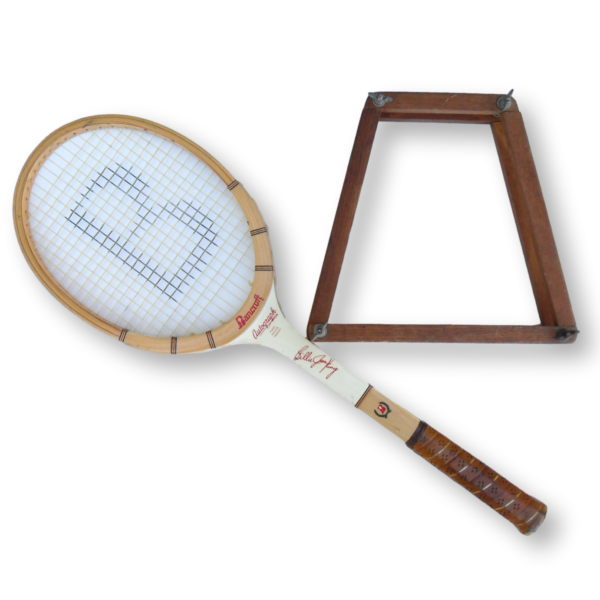 Bancroft Billie Jean King Autograph Wooden Tennis Racquet Decor with Wooden Brace