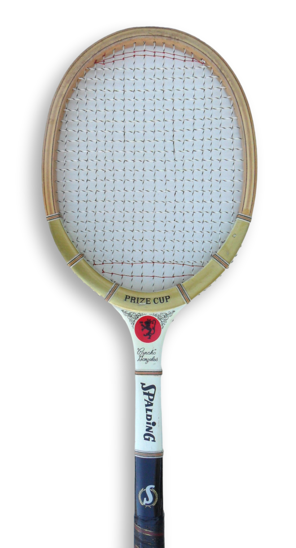 Wooden Tennis Racquet Decor with Press Spalding Prize Cup Pancho Gonzales Free Shipping - Image 7