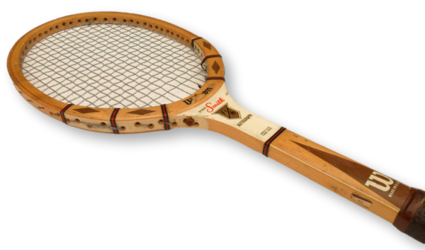 Wilson Stan Smith Autograph Wooden Tennis Racquet with Wooden Press Near Me - Image 5