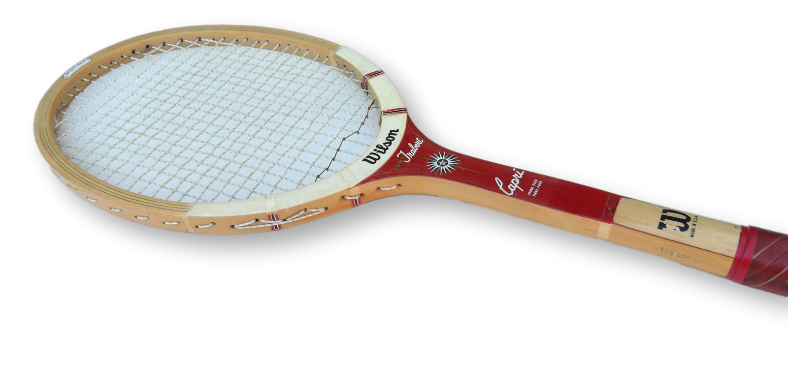 Wilson Capri Wooden Tennis Racquet Tony Trabert with Wooden Press - Image 3