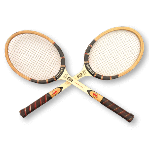 Wooden Tennis Racket Decor Pair of Matching Spalding Pancho Gonzales Signature Tennis Racquets