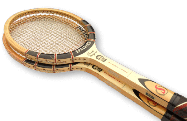 Wooden Tennis Racket Decor Pair of Matching Spalding Pancho Gonzales Signature Tennis Racquets - Image 5