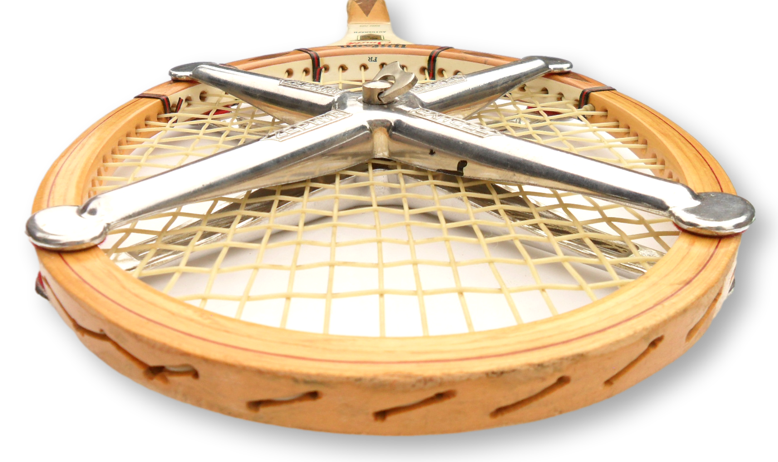 Wilson Stan Smith Autograph Vintage Wooden Tennis Racket with Metal Brace and Cover - Image 6