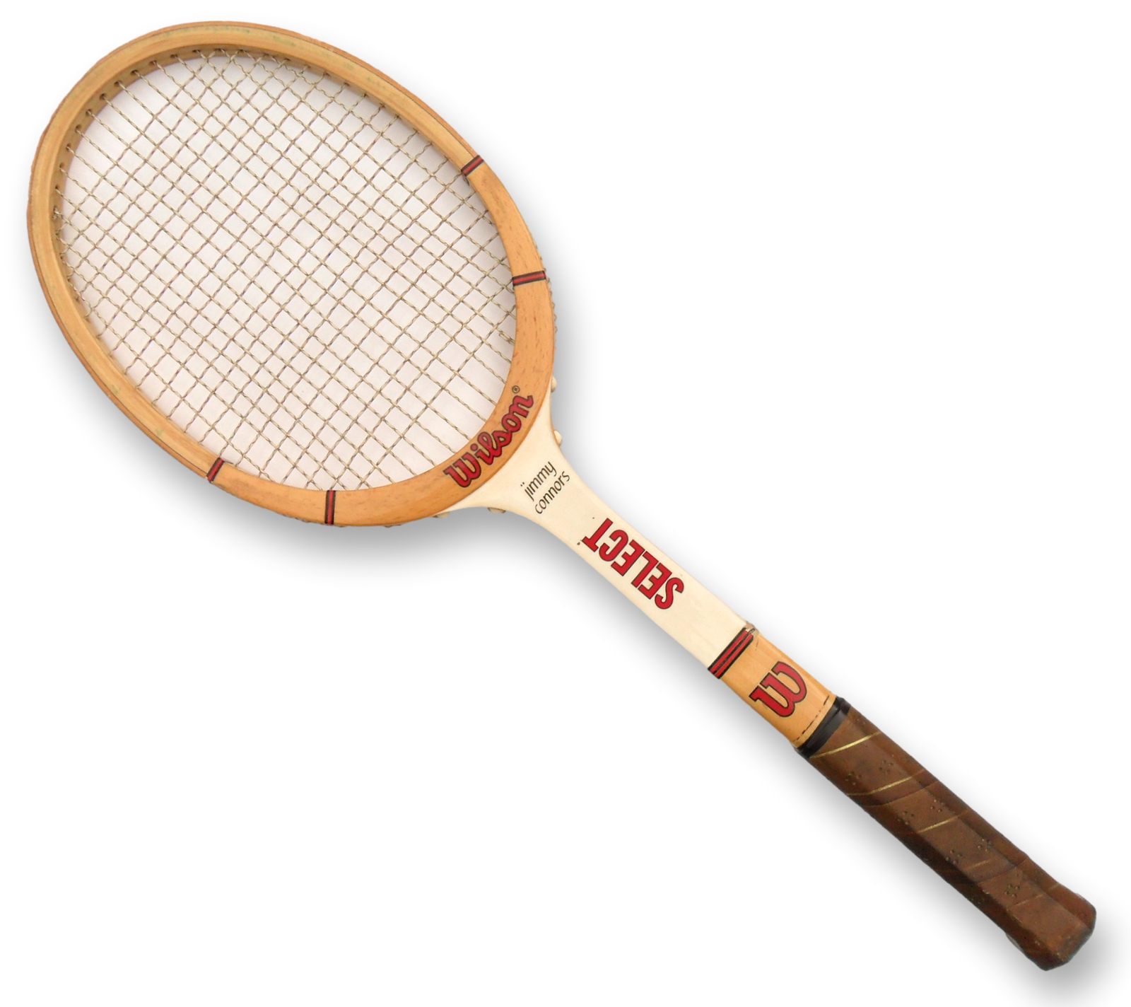 Wilson Jimmy Connors Select Antique Wooden Tennis Racket Decor Free Shipping - Image 2