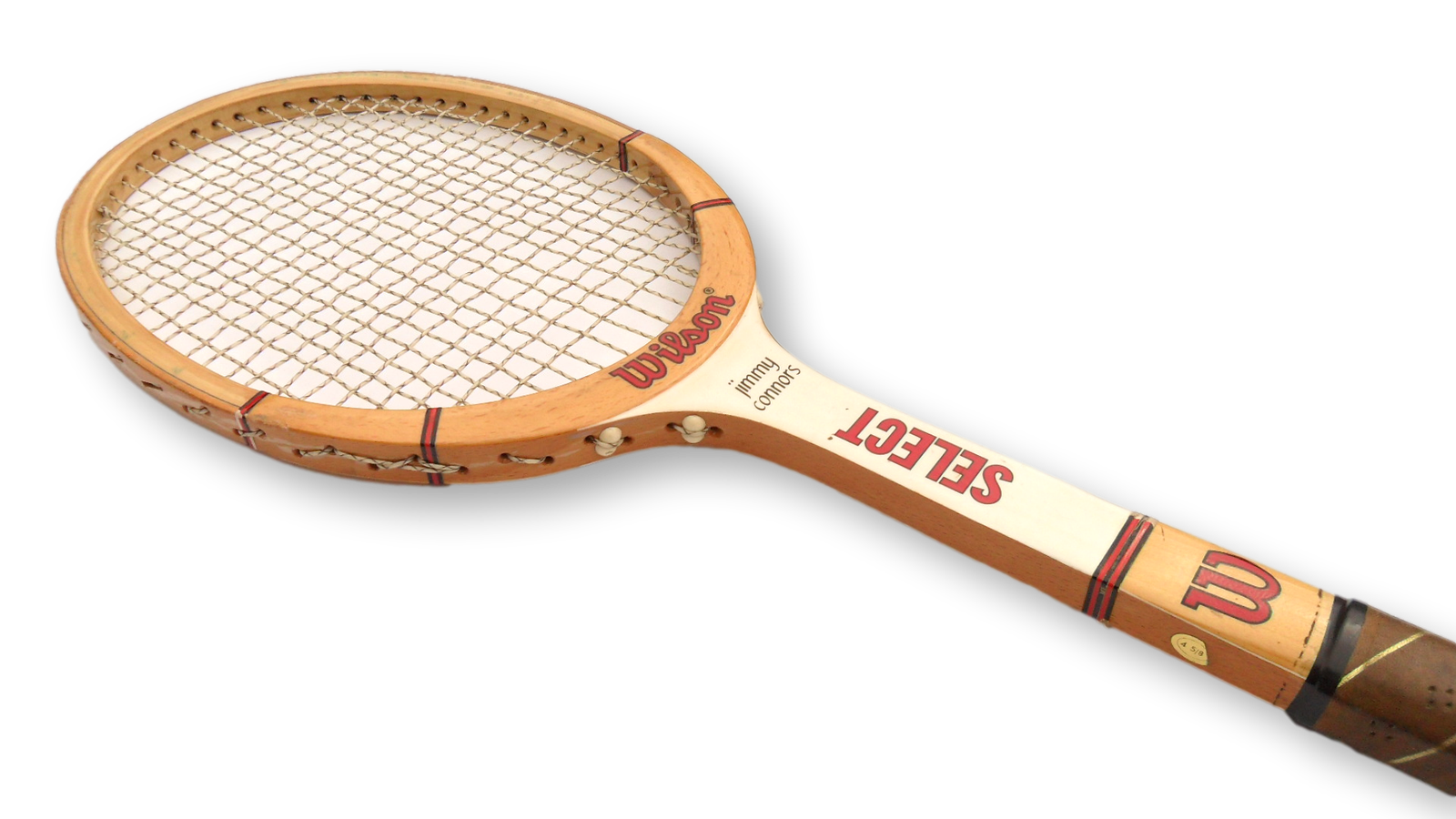 Wilson Jimmy Connors Select Antique Wooden Tennis Racket Decor Free Shipping - Image 4