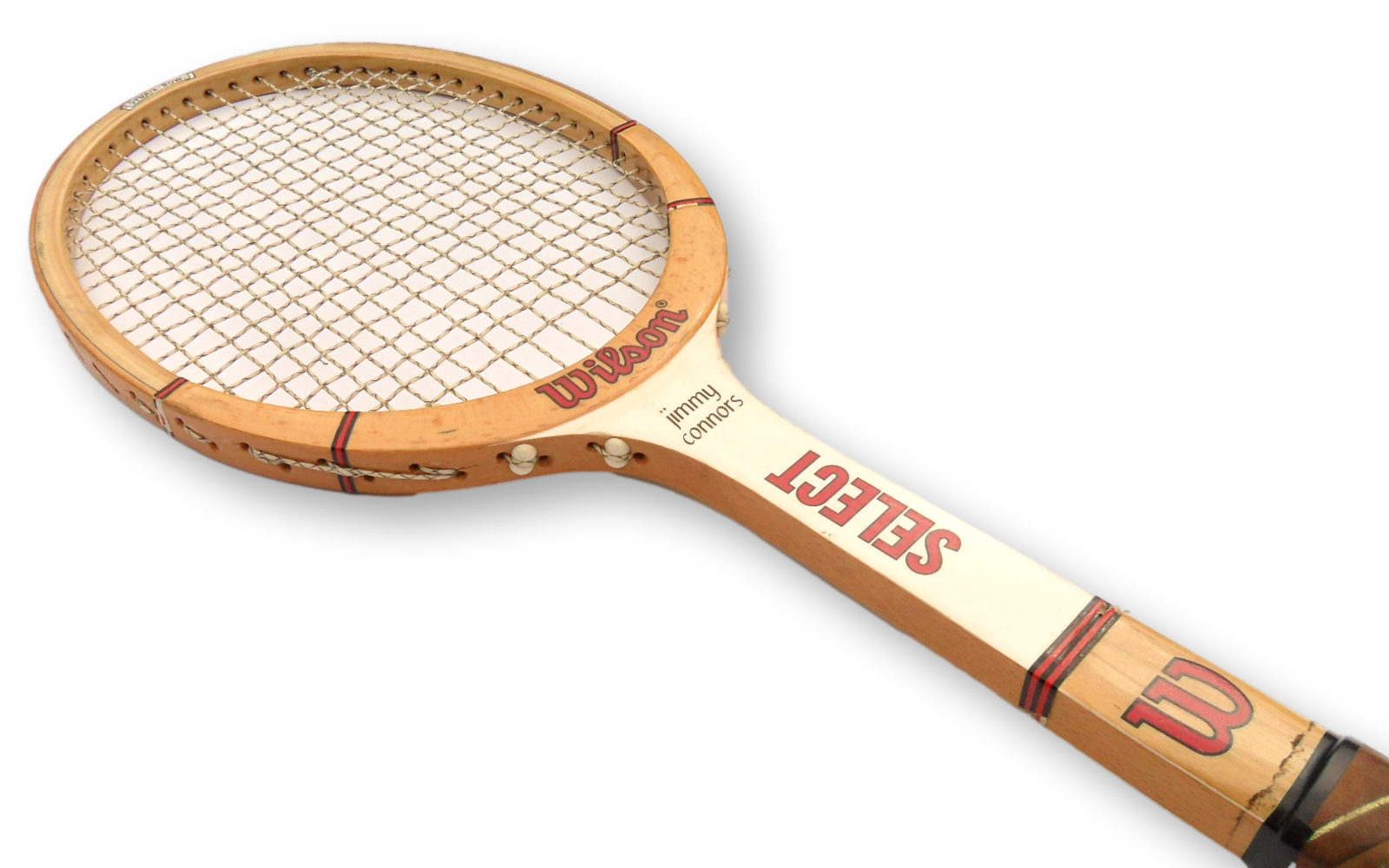 Wilson Jimmy Connors Select Antique Wooden Tennis Racket Decor Free Shipping - Image 3